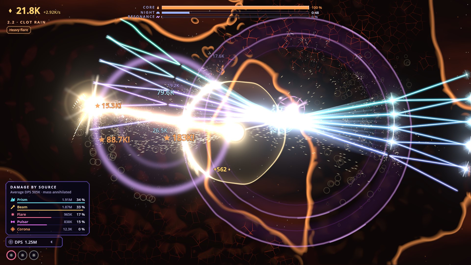 Sector 2: solar flares and moons in orbit